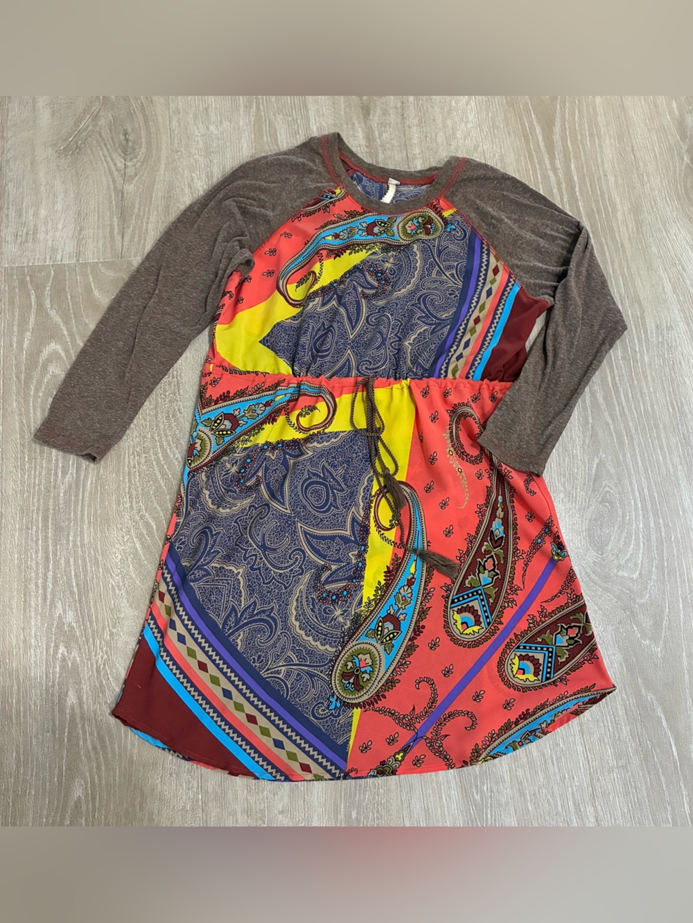 Uncle Frank Paisley Patchwork Cotton Dress | Size Medium | Boho Boutique